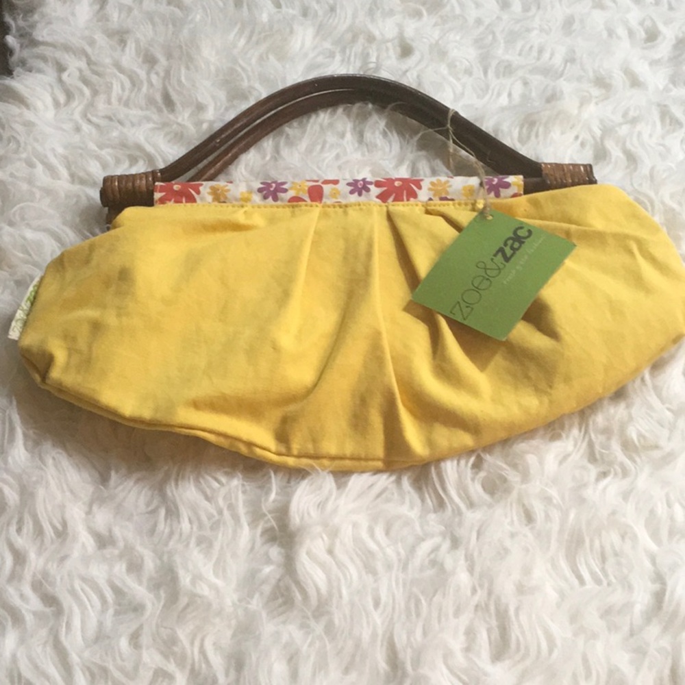 Cute yellow and floral fabric purse